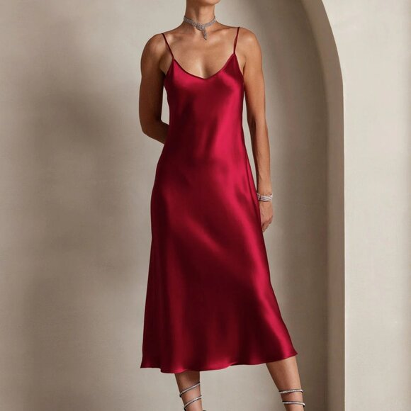 Gorgeous Deep RED Sand-washed Silk dress. Size XL. ON SALE TODAY ONLY!!!!! - Picture 1 of 7